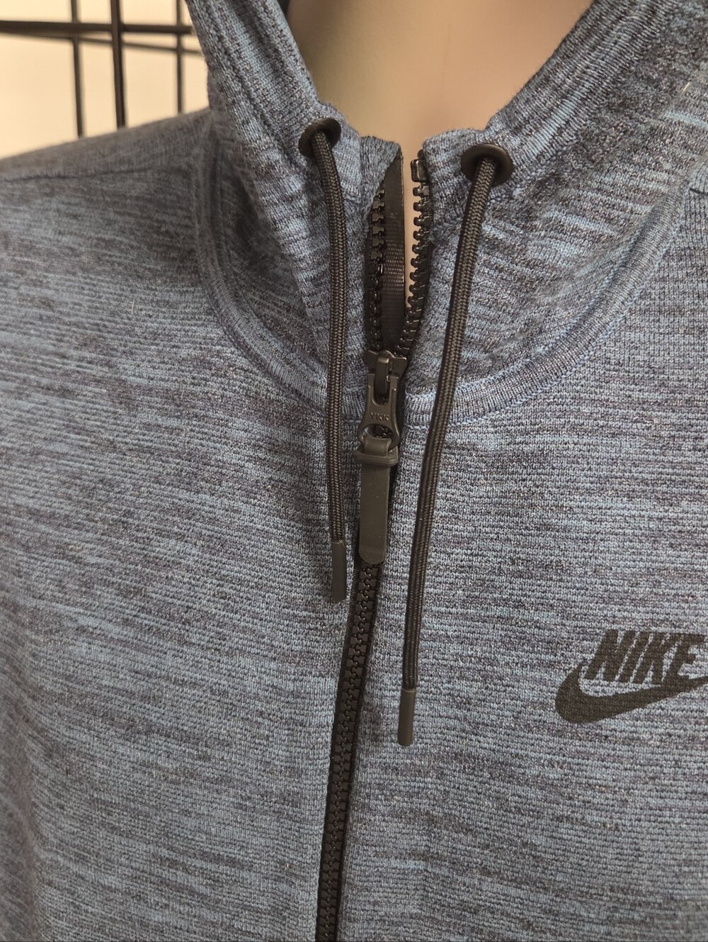 Nike Men’s Heather Grey Blue Black Full-Zip Performance Hoodie NWOT Size Small